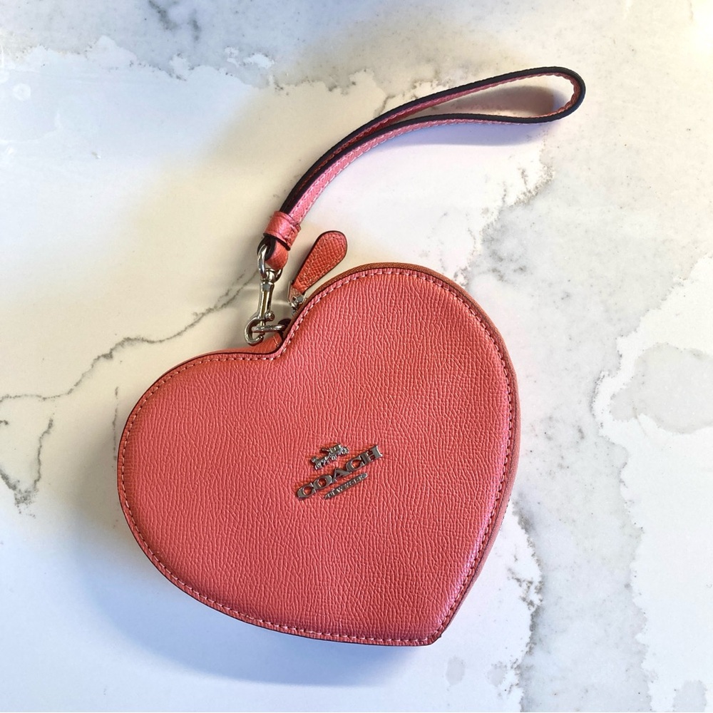 Coach Limited Edition Pink Heart Valentine Wristlet